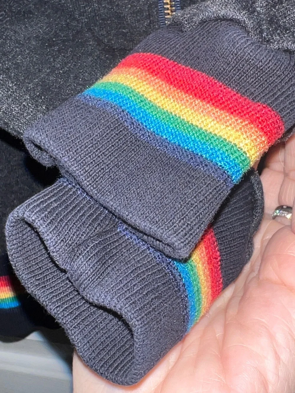 Aviator Nation -Medium- rainbow cuff hoodie - Picture 5 of 5